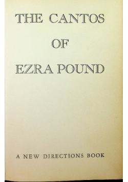 The Cantos of Ezra Pound 1948 r.