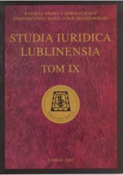 Studia Iuridica Lublinensia Tom 9