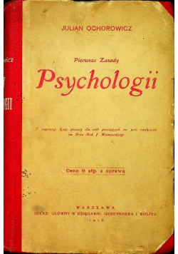 Pierwsze Zasady Psychologii 1916 r.