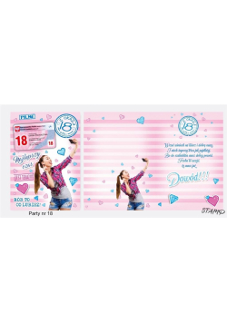 Karnet Party naklejany B6+koperta Urodziny 18 wz18