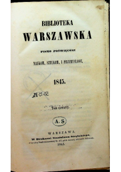 Biblioteka Warszawska 1845 tom 4