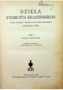 Dzieła Zygmunta Krasińskiego tom 1 1934 r.