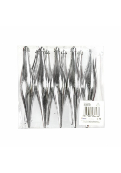 Sople w PVC srebrne 15cm 10szt