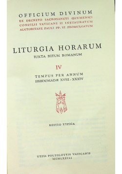 Liturgia Horarum Tom IV