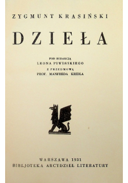Krasiński Dzieła 1931 r.