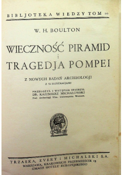 Wieczność piramid i tragedja Pompei 1934 r.