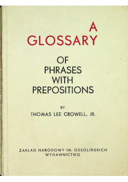 A Glossary of Phrases with Prepositions