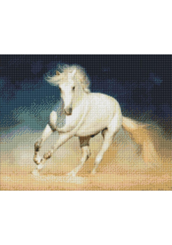 Diamentowa mozaika - Biała łaska 40x50cm