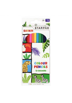 Kredki ołówkowe 12 kolorów Safari