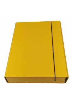 Teczka box z gumką żółta