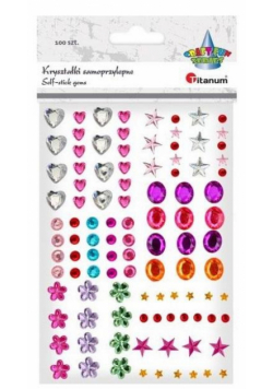 Kryształki samoprzylepne mix wzory i kolory 100szt