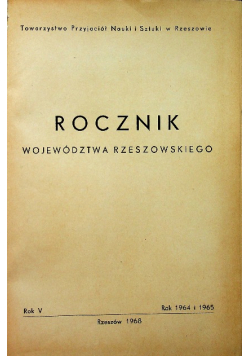 Rocznik województwa rzeszowskiego Rok V