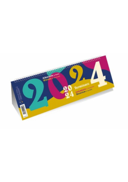 Kalendarz 2024 poziomy ze spiralką kolory