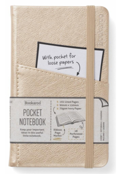 Bookaroo Notatnik Journal Pocket A6 - Złoty