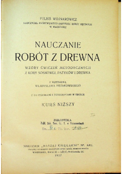 Nauczanie robót z drewna 1927 r.