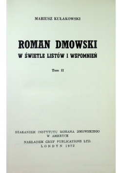 Roman Dmowski w świetle listów i wspomnień Tom II