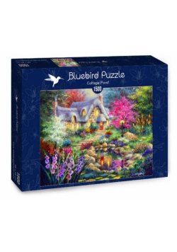 Puzzle 1500 Domek z pięknym stawem