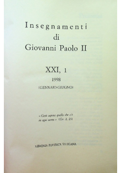 Insegnamenti di Giovanni Paolo II XXI część 2 1998