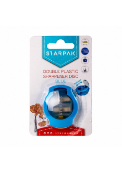 Temperówka plastikowa podwójna dysk niebieska