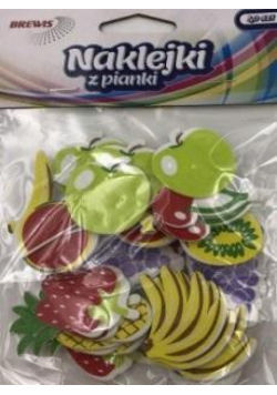 Naklejki z pianki owoce 40szt