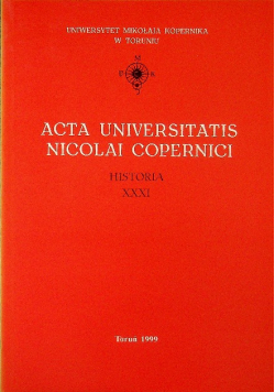 Acta Universitatis Nicolai Copernici Historia XXXI
