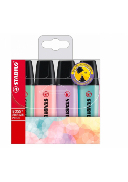 Zakreślacz Boss Pastel Etui 4 kolory STABILO