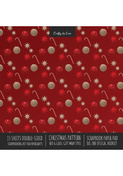Christmas Pattern Scrapbook Paper Pad 8x8 Decorative Scrapbooking Kit for Cardmaking Gifts, DIY Crafts, Printmaking, Papercrafts, Red and Gold Designer Paper
