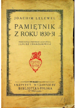 Pamiętnik z roku 1830 - 31 1924 r.