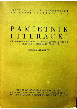 Pamiętnik literacki Rocznik LXI zeszyt 2