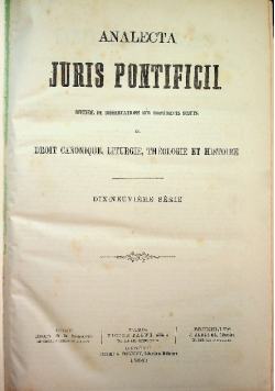 Analecta Juris Pontificii 1880 r.