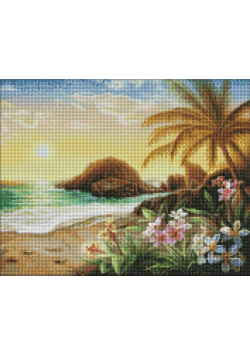 Diamentowa mozaika - Wieczór w raju 40x50cm