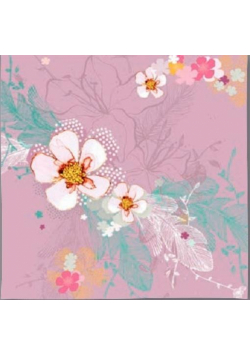 Karnet Swarovski kwadrat CL2901_BL Kwiaty pastel