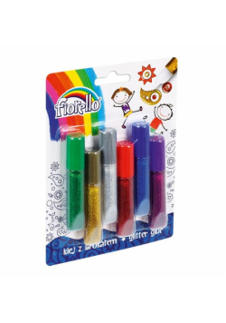 Klej brokatowy 6 kolorów x 6ml FIORELLO