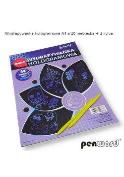 Wydrapywanka hologramowa A4 niebieska