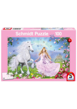 Puzzle 100 Księżniczka i jednorożec G3