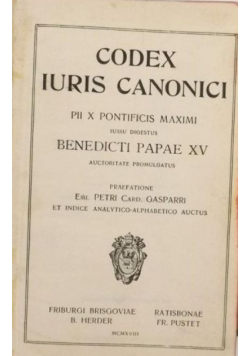 Codex Juris Canonici Pii X Pontificis Maximi 1918 r.