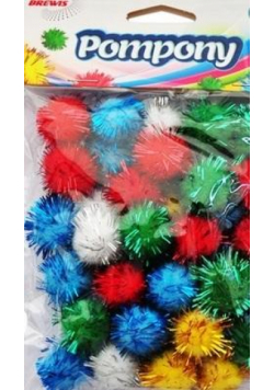 Pompony metaliczne mix 2cm 40szt