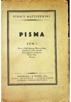 Matuszewski Pisma Tom I 1925 r.