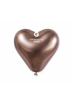 Balony chromowane serca różowo złote 25szt