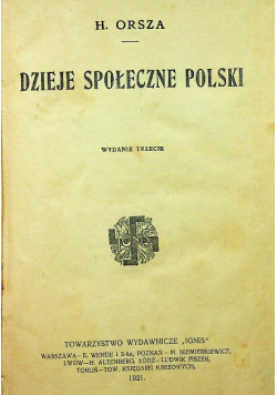 Dzieje społeczne Polski 1921 r.