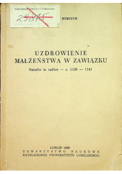Uzdrowienie Małżeństwa w zawiązku