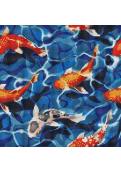Diamentowa mozaika - Japoński karp 40x40cm
