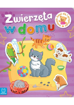 Maluch bawi się i przykleja. Zwierzęta w domu
