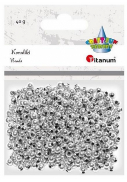 Koraliki plastikowe 40g srebrne