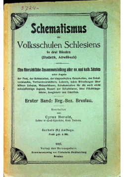Schematismus der volksschulen tom 1 1925 r.