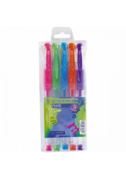 Długopis żelowy fluo z gripem 5 kolorów