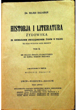 Historja i literatura żydowska tom 2 1937 r.