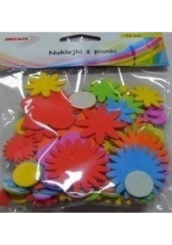 Naklejki z pianki kwiatki 72szt