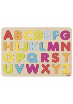 Drewniane puzzle Literki pastelowe