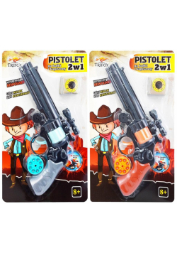 Pistolet 2w1 na kapiszony i kulki MIX